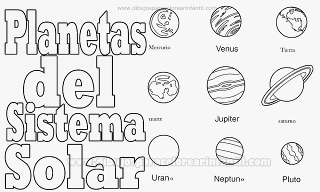 Imágenes del sistema solar para Colorear Imágenes del sistema solar para Colorear