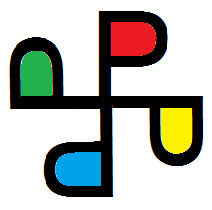 P like pinwheel logo