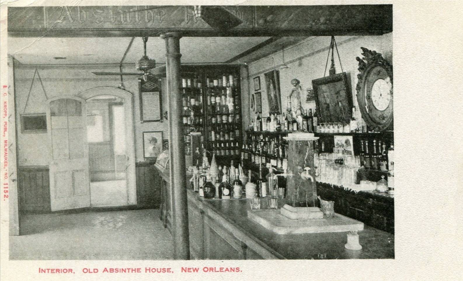 Vintage Postards Old Absinthe House, 1908