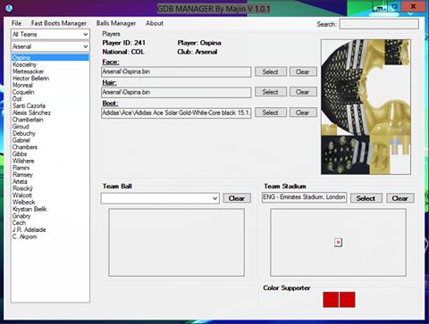 player gdb manager pes6