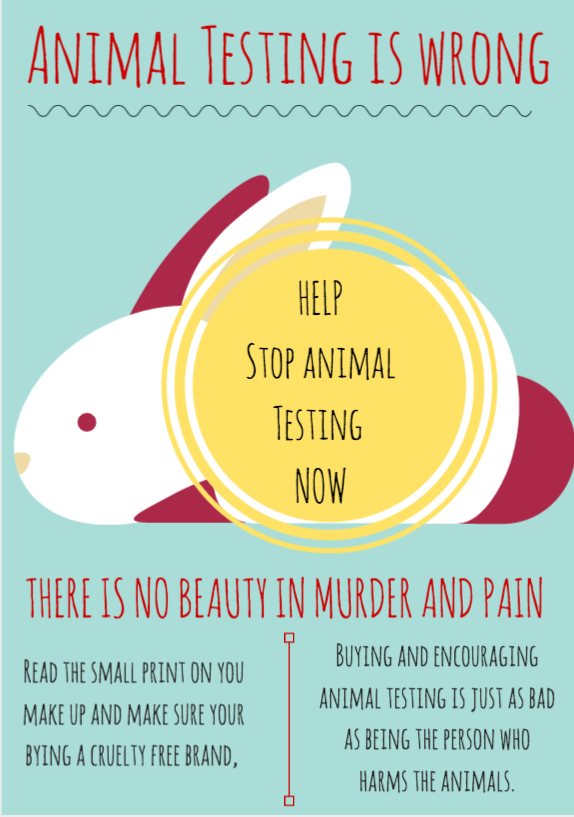 There is no beauty in murder and pain animal testing poster