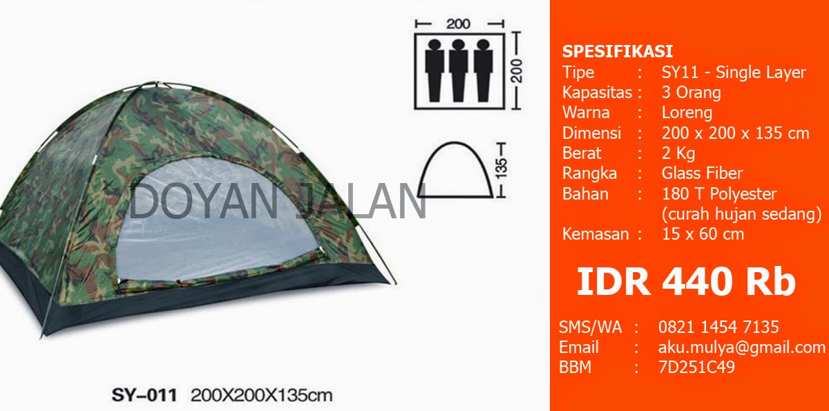 Jual Tenda Dome Murah Kapasitas 3 Orang