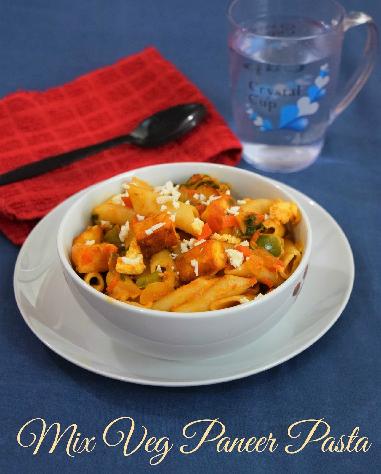 Poornima's Cook Book Spicy Paneer Pasta / Mixed Vegetable Paneer Pasta
