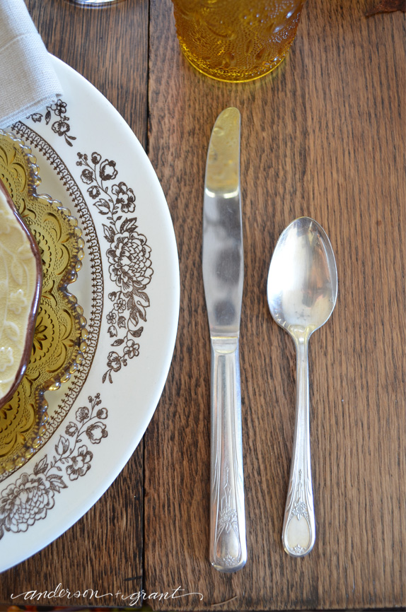 Vintage silver on Thanksgiving table | anderson + grant