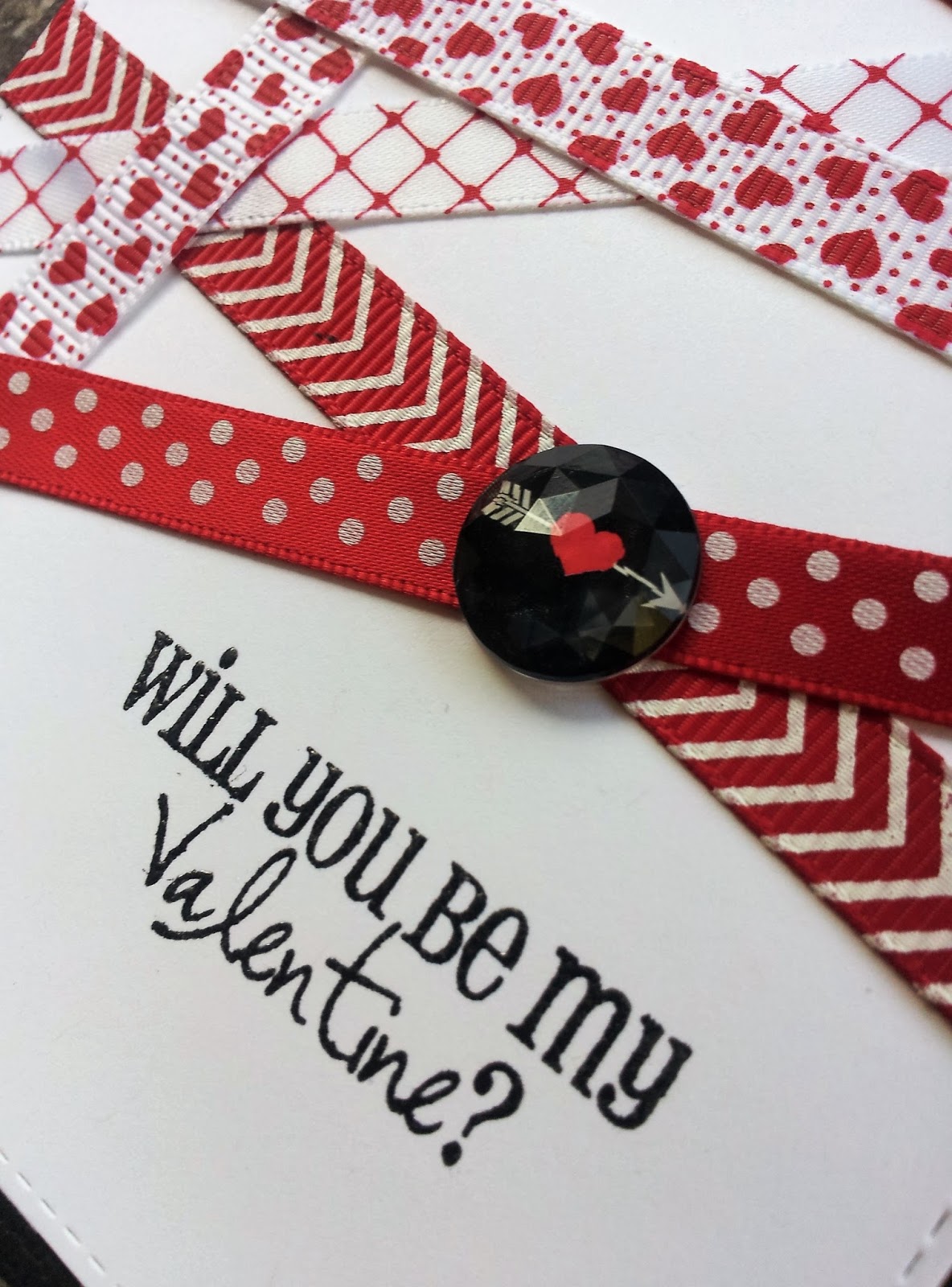 Really Reasonable Ribbon Blog: Ribbon Striped Valentine's Card