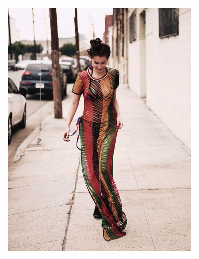 Glamour Germany May 2016, Bella Hadid 2016 SS Tommy Hilfiger Multi-Coloured Crochet Bikini Editorials
