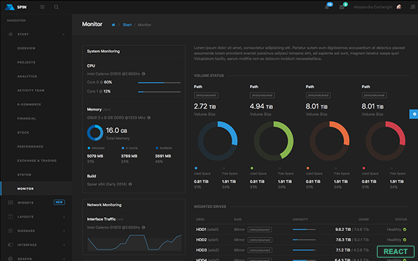 download spin admin dashboard theme v1 3 admin dashboard themes dashboard themes