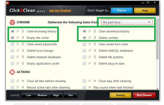 google chrome delete browser history on exit