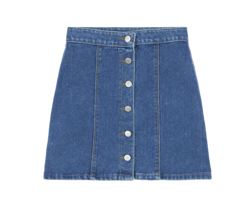[Mixxmix] High Waist Buttoned Front Denim Skirt | KSTYLICK - Latest ...