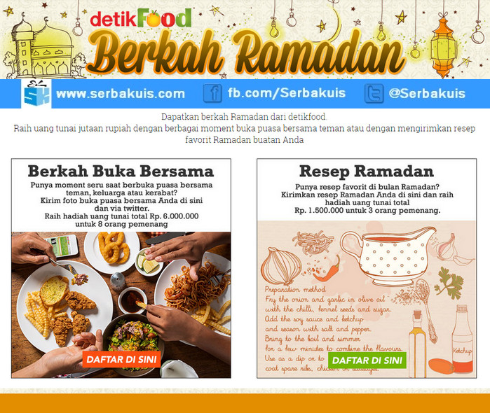 Kontes Resep Berkah Ramadan Berhadiah Uang Total 7,5 Juta