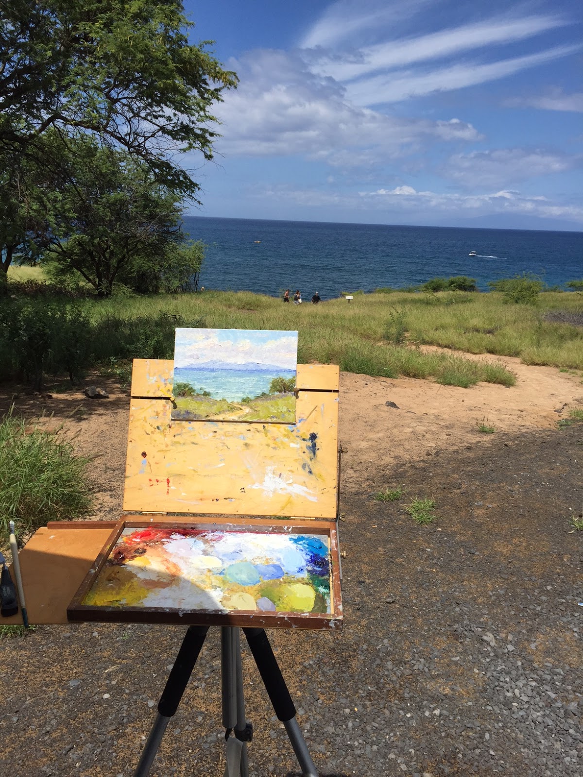 Mark Bidstrup "View to Lanai" Maui Plein Air Painting
