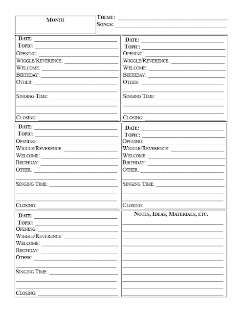 Camille's Primary Ideas: 2019 Singing Time Planner and Scheduler