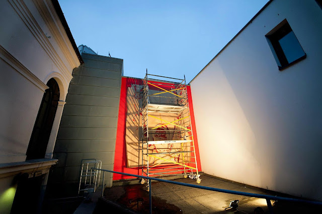 street art in progress by dot dot dot