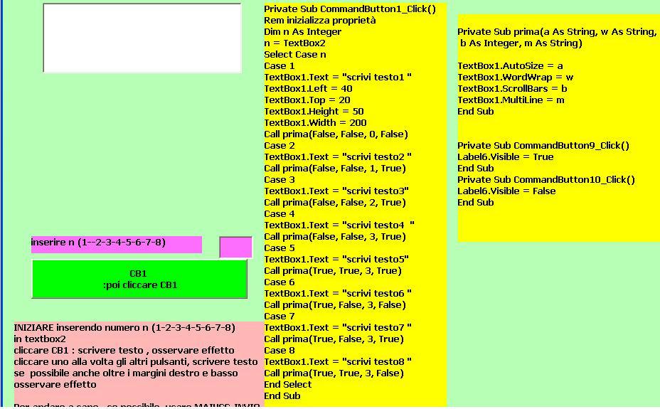 osservando scrollbars, wordwrap, multiline in textbox