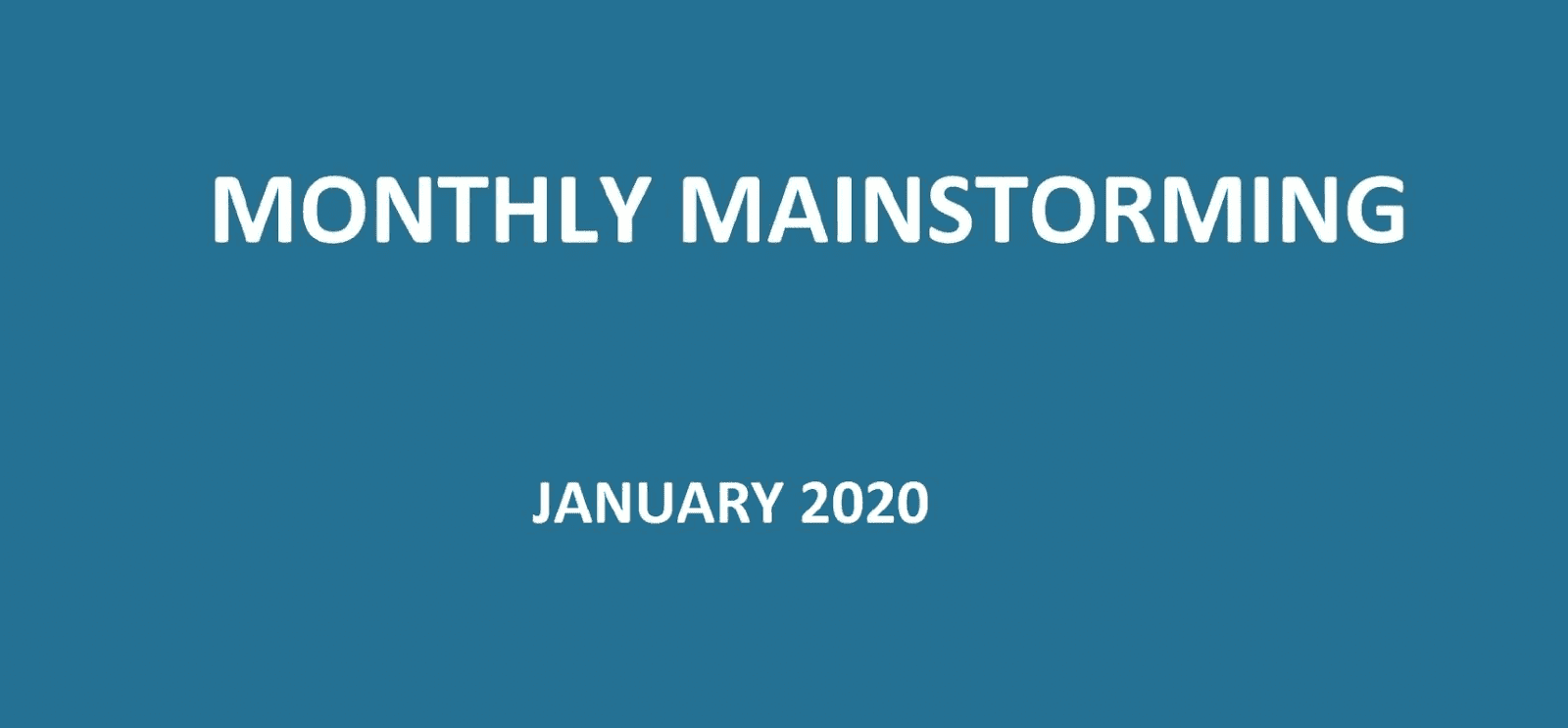 UPSC Mainstorming - January 2020