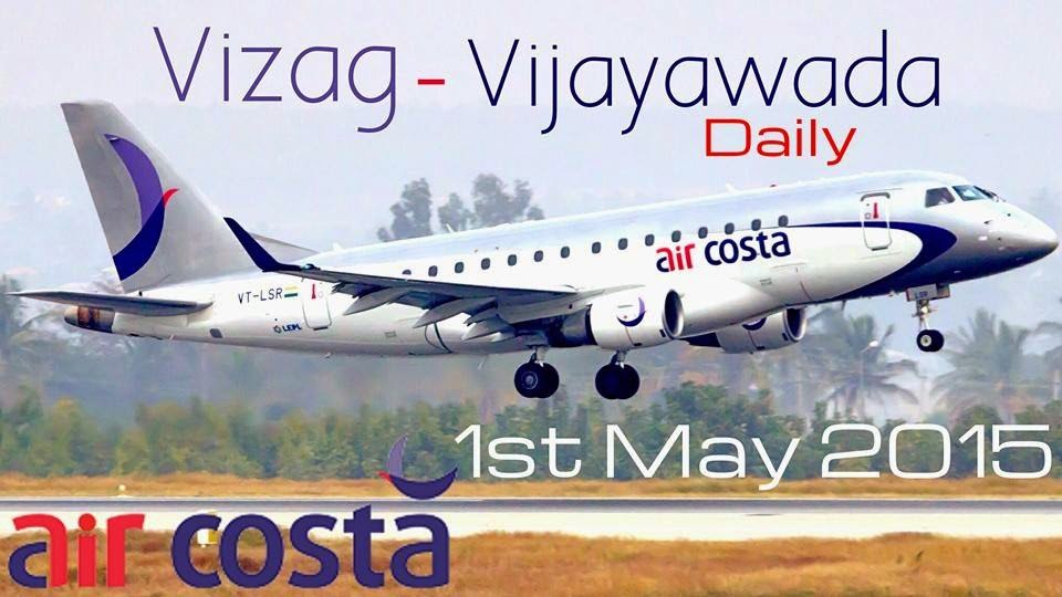 VIZAG to VIJAYAWADA Daily Flight now - Air Costa