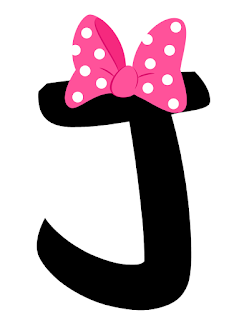Coqueto Alfabeto Negro con Moño o Lazo de Minnie.