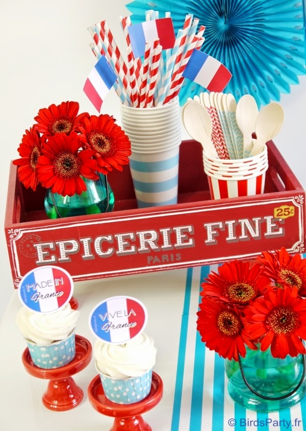 Sweet Table en Bleu, Blanc et Rouge pour le 14 Juillet | BirdsParty.fr