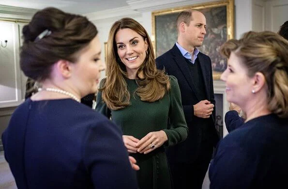 Kate Middleton wore Beulah London Yahvi midi dress. The Duchess of Cambridge wore a green midi dress by Beulah London