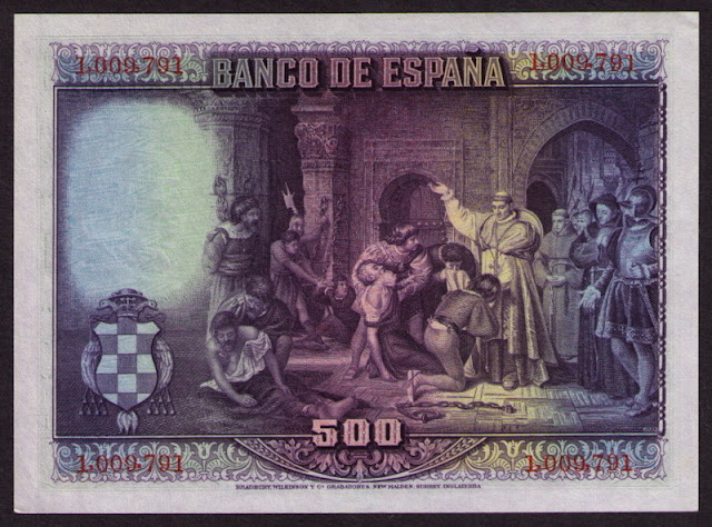 SPAIN currency money 500 Pesetas banknote