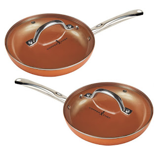  Copper Chef 10" Round Pan with Lid 2 Pack