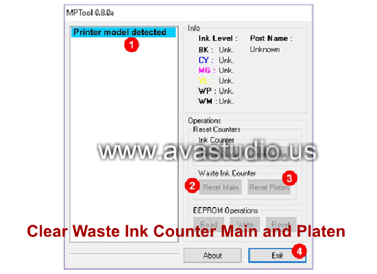 How to Use Canon MP Tool Series Resetter "Clear Waste Ink Counter Main and Platen"