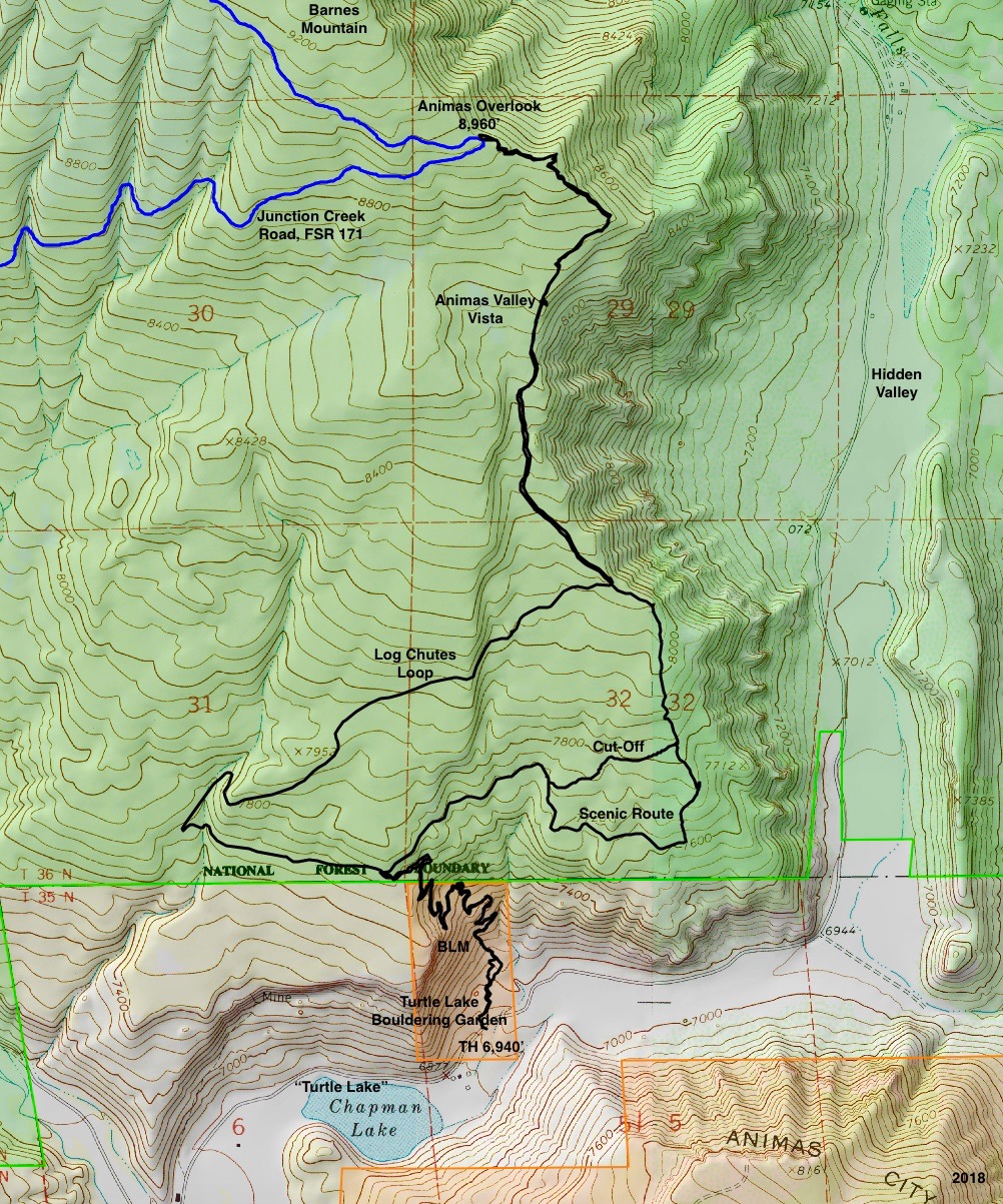 the image below was taken from the parking pullout at elevation 6 940 feet head to the right of the roadside boulder these women are climbing and start the image below was taken from the parking pullout at elevation 6 940 feet head to the right of the roadside boulder these women are climbing and start