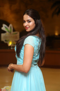 Pujita Ponnada in transparent sky blue dress at Darshakudu pre release ~  Exclusive Celebrities Galleries 001