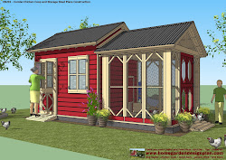 chicken coop plans storage garden combo sheds building run construction perspective completed roof