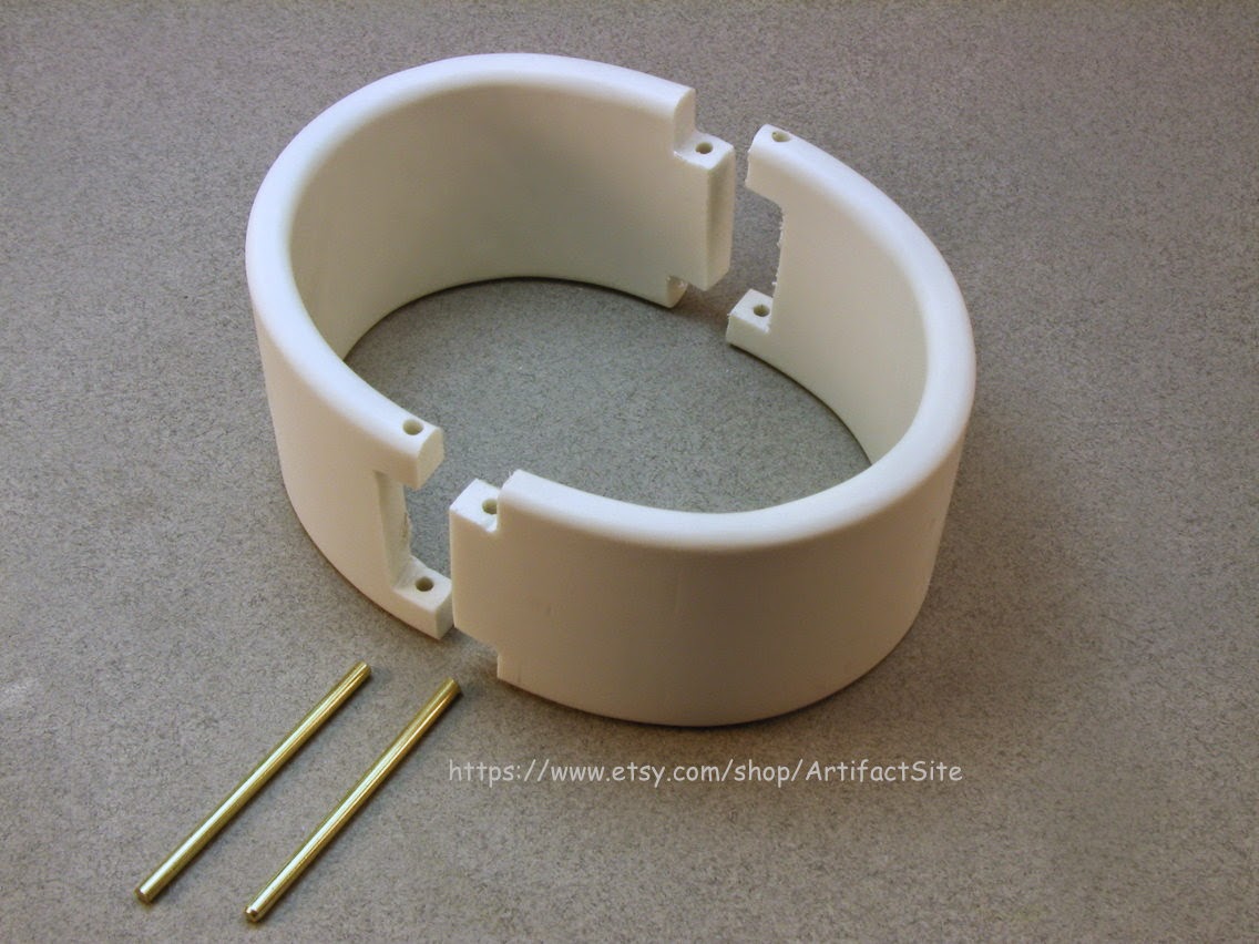 Knots and fiber bracelets wide oval pin locking ankle cuff 3583