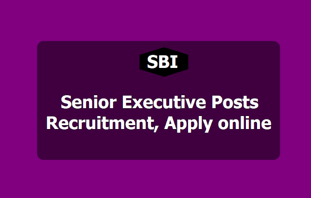 SBI Senior Executive Posts Recruitment 2019, Apply online till February 11 SBI Senior Executive Posts