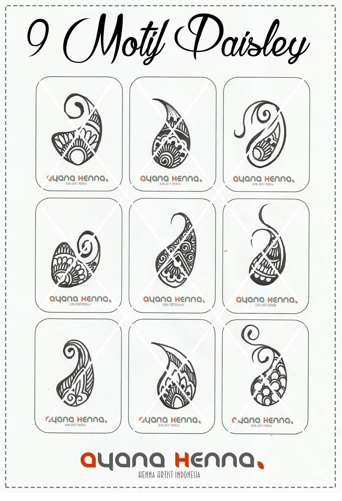 9 Motif Paisley Ayana Henna 9 Motif Paisley Ayana Henna