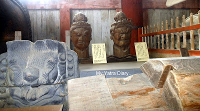 Antique Buddhist images at the Todaiji Temple in Nara, Japan