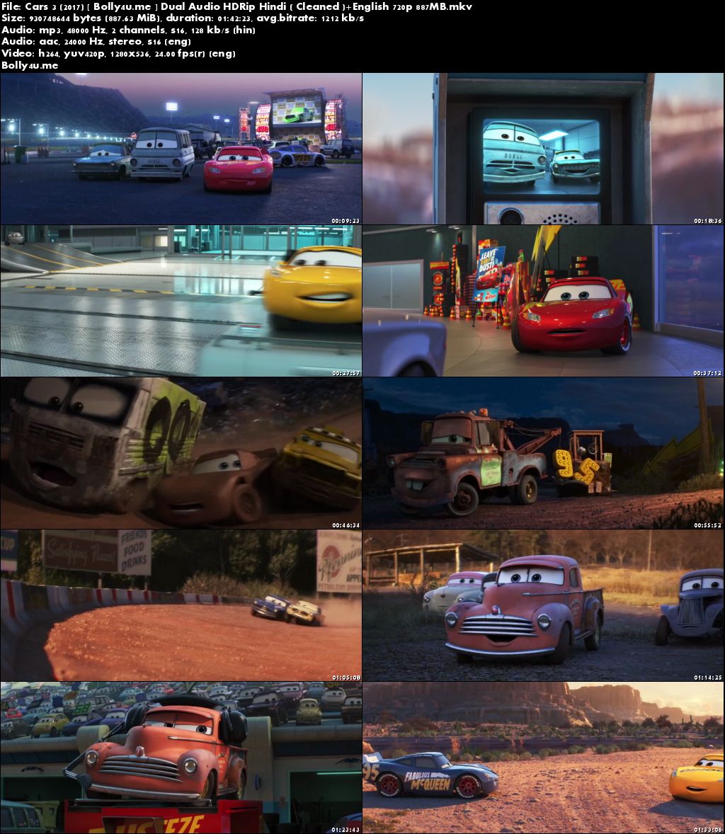 Cars 3 2017 HDRip 300MB Hindi Dual Audio 480p Download