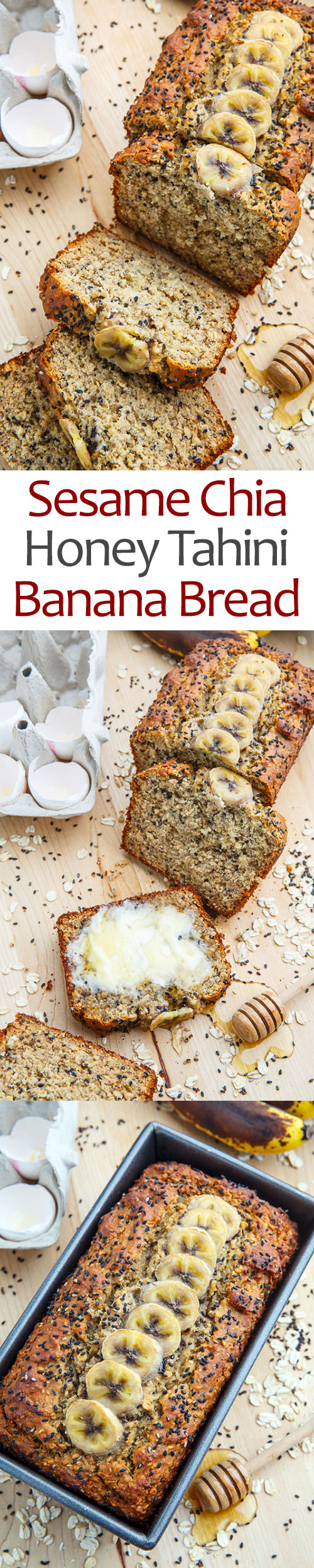 Sesame Chia Banana Bread with Honey and Tahini Recipe on Closet Cooking