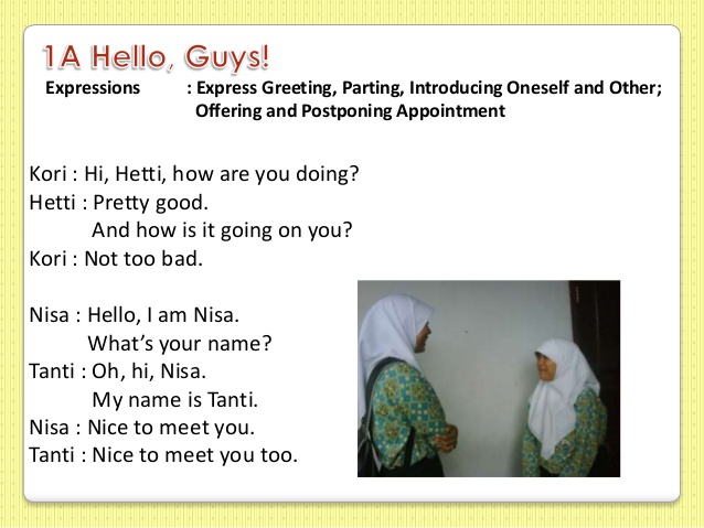 My Daily Activity Greeting And Parting