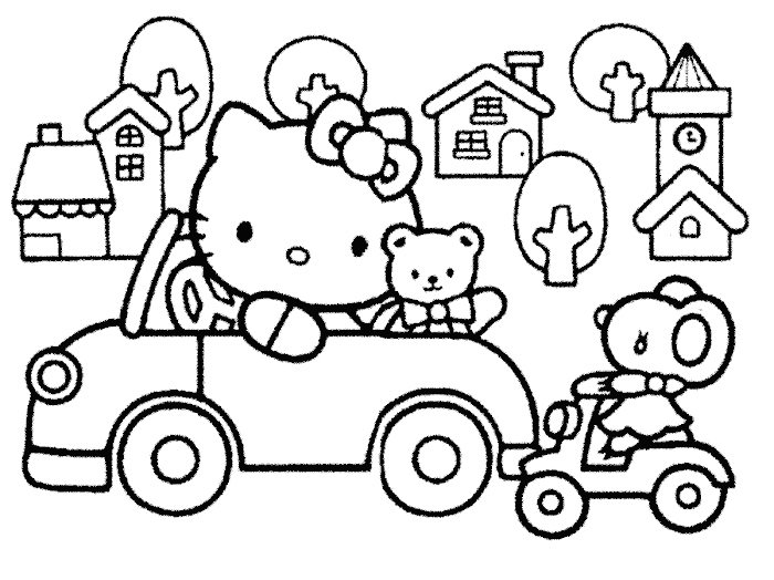 Kumpulan Gambar Hello Kitty Untuk di Warnai Anak-anak PAUD