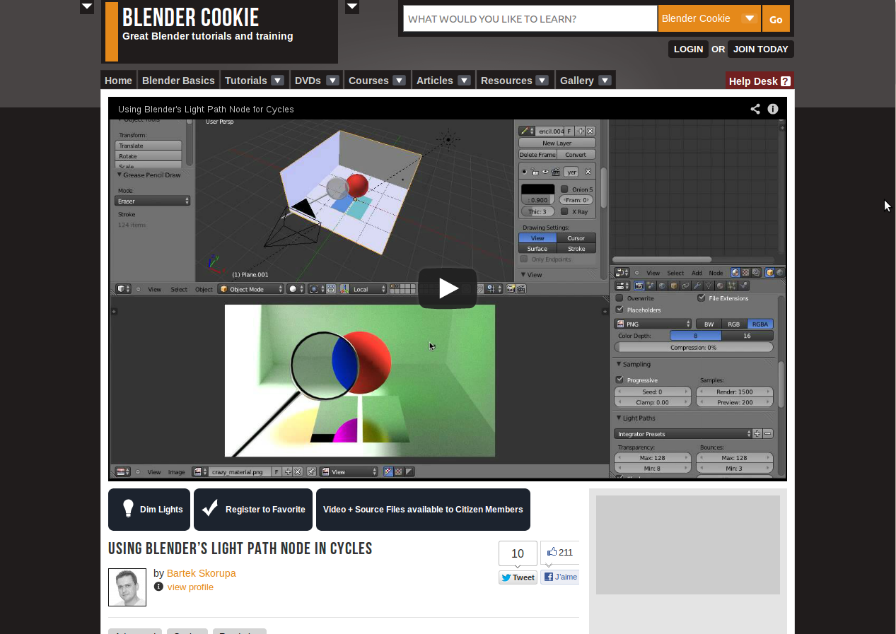 Blender4d Tutoriel utilisation du Node Light Path dans Blender Cycles