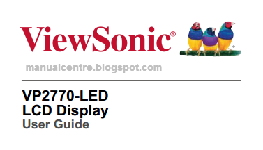 ViewSonic VP2770-LED Manual
