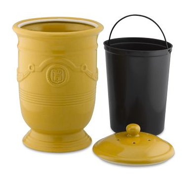 stoneware compost pot with liner pail
