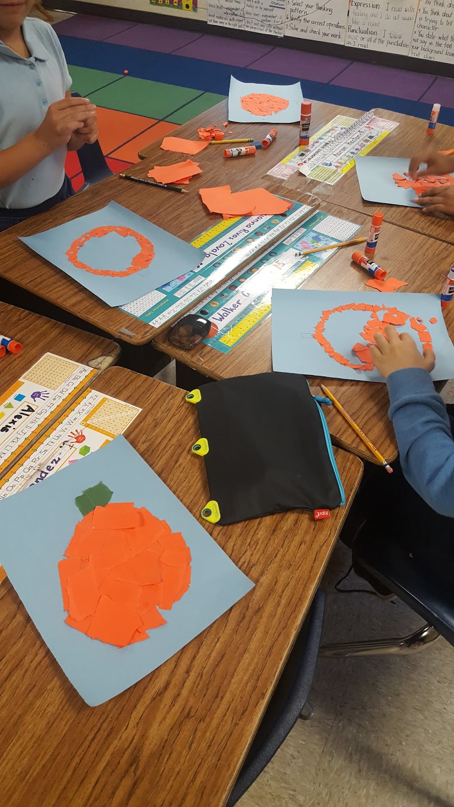 Gladys Noon Spellman ES Art Torn Paper Pumpkins (1st Grade)