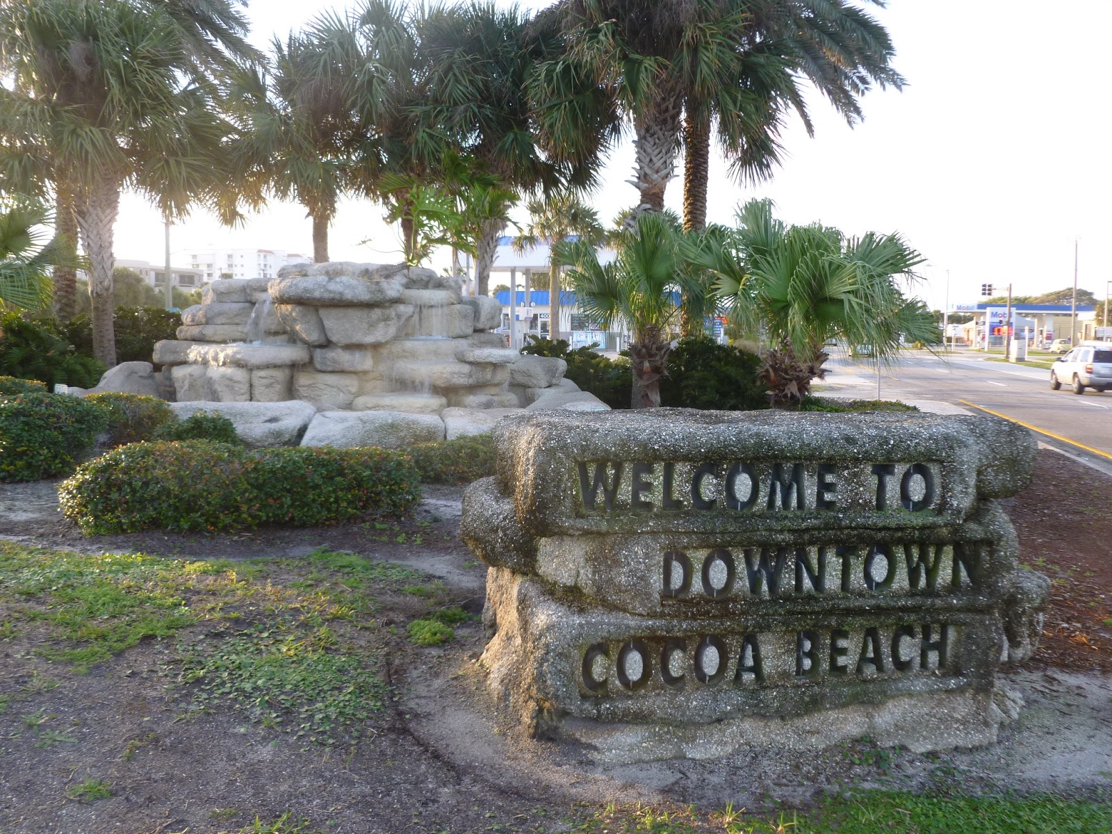 Photoops Fountain to Downtown Cocoa Beach, FL.