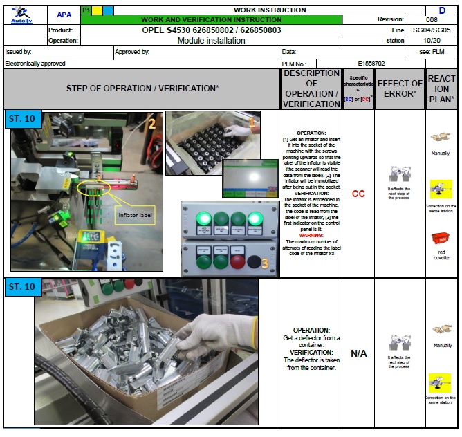 work instruction example