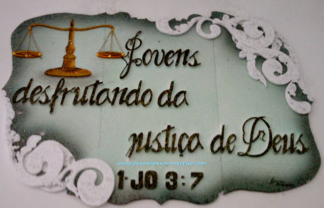 Festividade de jovens / 1ª João 3:7 decoração de congresso para igreja
