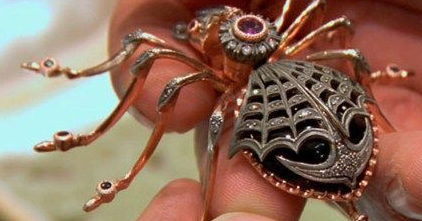 18kt Yellow Gold Faberge Spider Brooch