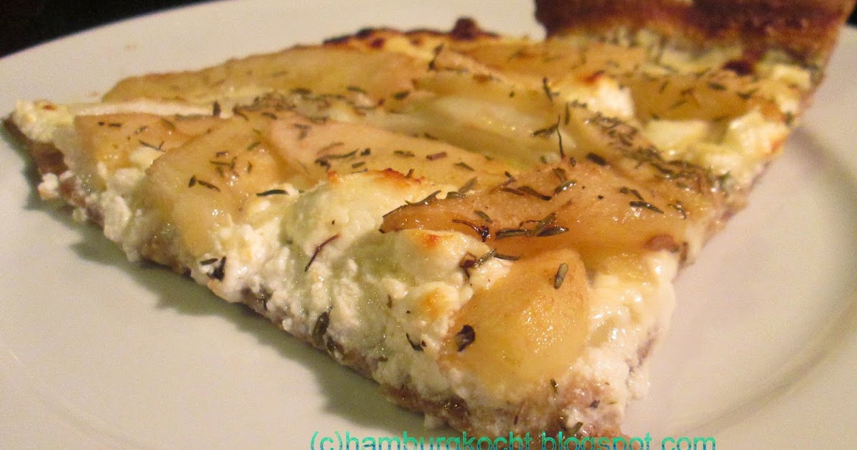 Hamburg kocht!: Flammkuchen mit Ziegenkäse, Birnen, Thymian und Honig