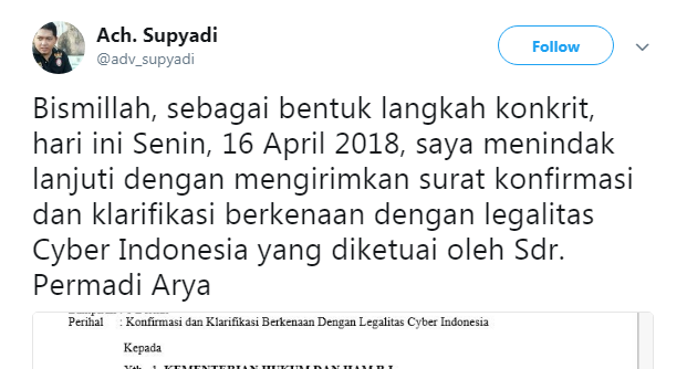 Legalitas Cyber Indonesia Abu Janda Dipertanyakan Advokat