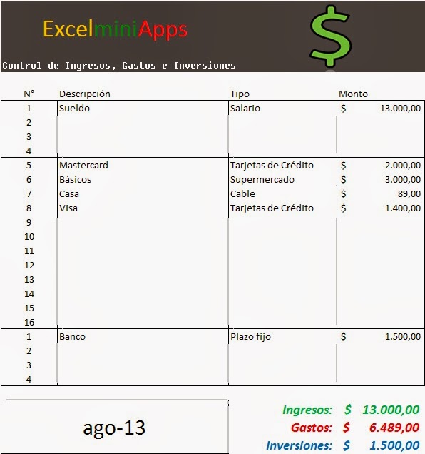 Mini Aplicaciones En Excel Control De Ingresos Y Egresos En Excel