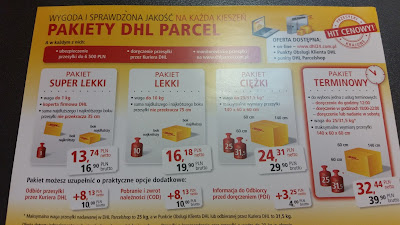 Cennik przesyłek kurierskich DHL w InMedio Opole