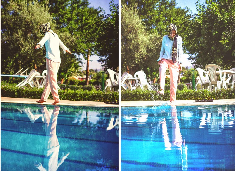 Moroccan Poolside in Zara hijab, moroccan, zara, muslim fashion, moroccan fashion, hijab fashion